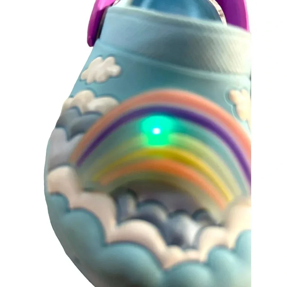 Skechers Girls Lighted Croc Type Shoes Blue Multicolor Size